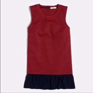 J. Crew Striped Tank with Ruffle Bottom